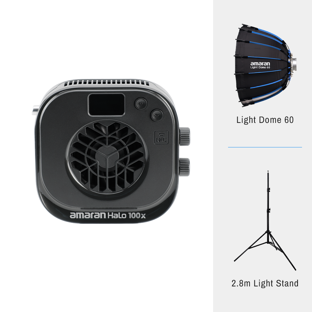 amaran Halo 100x + Light Dome 60 + 2.8m Light Stand Bundle