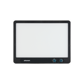 A flat, rectangular amaran Verge panel with a white screen, featuring control knobs on the right side.